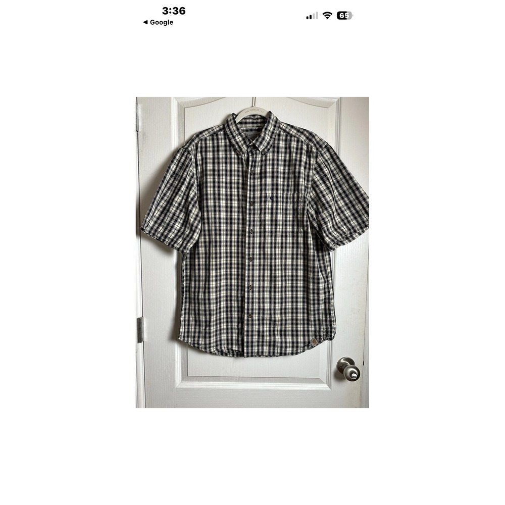 Carhartt Men's Plaid Short Sleeve Button Up Shirt Size‎ medium